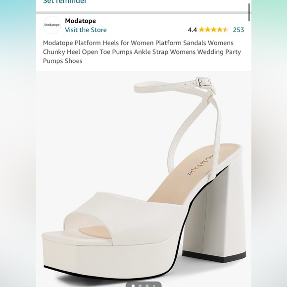 Modatope (Amazon) white platform heels - Picture 7 of 8
